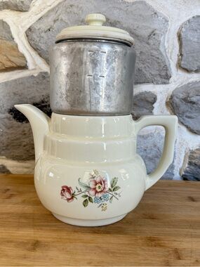 Vtg 30s40s porcelain Dripolator Enterprise Aluminum Co coffee/tea made in Oh,USA